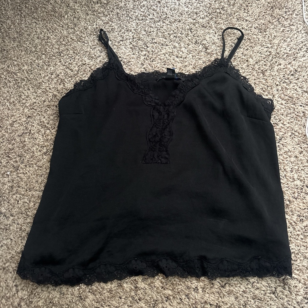 Forever 21 Black Lace-Trim Cami